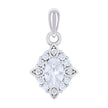 925 Sterling Silver Womens Oval Round Cubic-Zirconia Fashion Charm Pendant