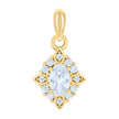 925 Sterling Silver Yellow-tone Womens Oval Round Cubic-Zirconia Fashion Charm Pendant