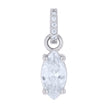 925 Sterling Silver Womens Marquise Round Cubic-Zirconia Fashion Charm Pendant
