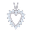 925 Sterling Silver Womens Cubic-Zirconia Heart Charm Pendant 