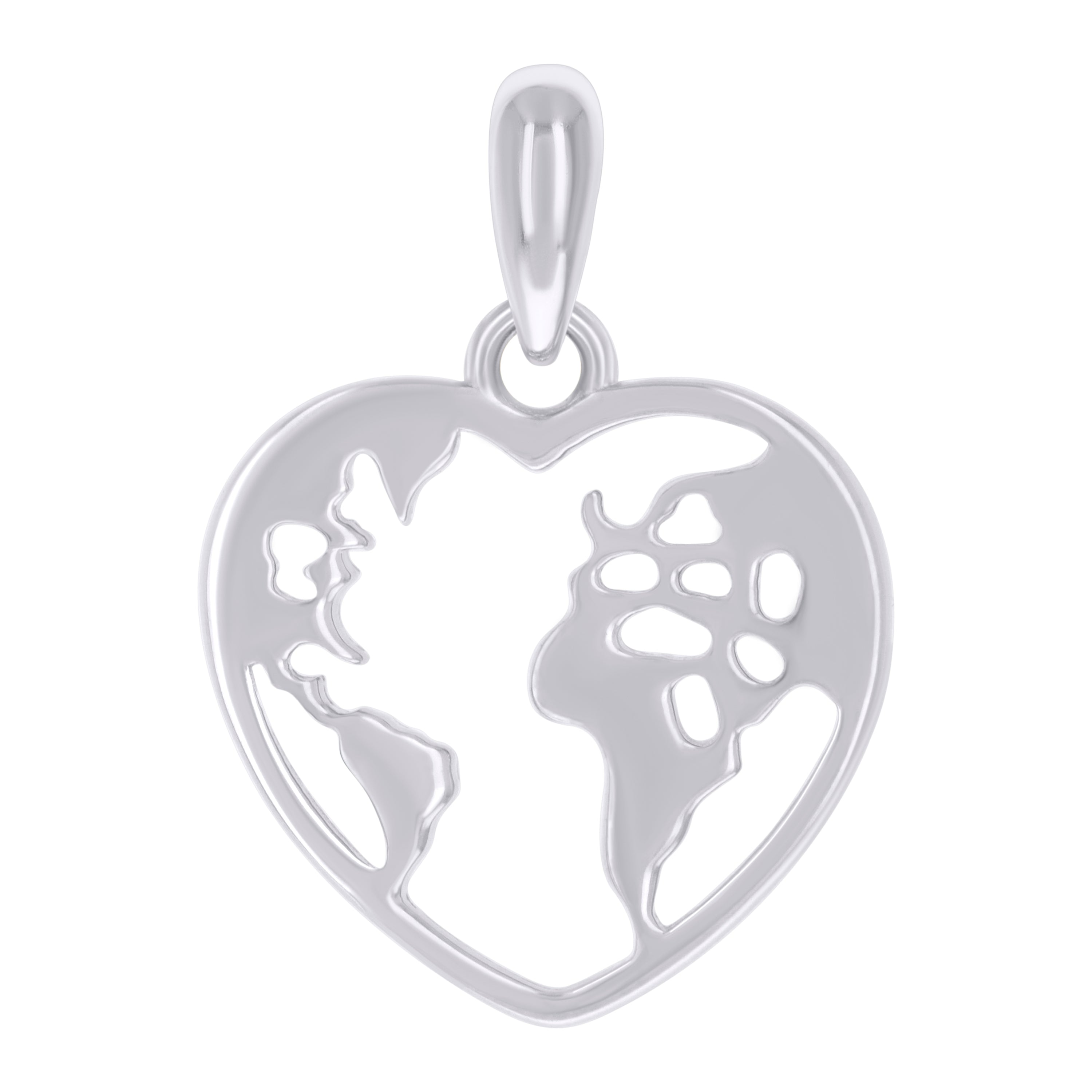 925 Sterling Silver Womens Heart Charm Pendant 