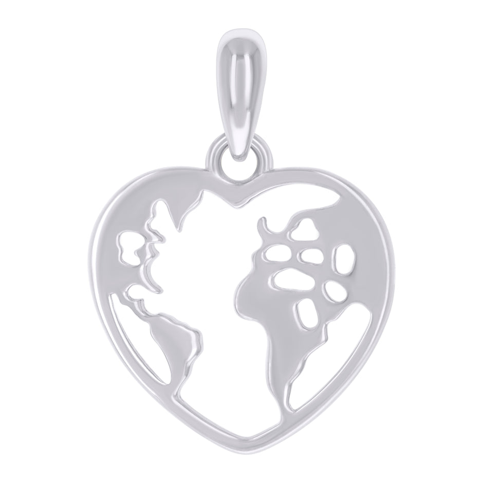 925 Sterling Silver Womens Heart Charm Pendant 