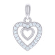 925 Sterling Silver Womens Cubic-Zirconia Heart Charm Pendant 