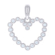925 Sterling Silver Womens Cubic-Zirconia Heart Charm Pendant 