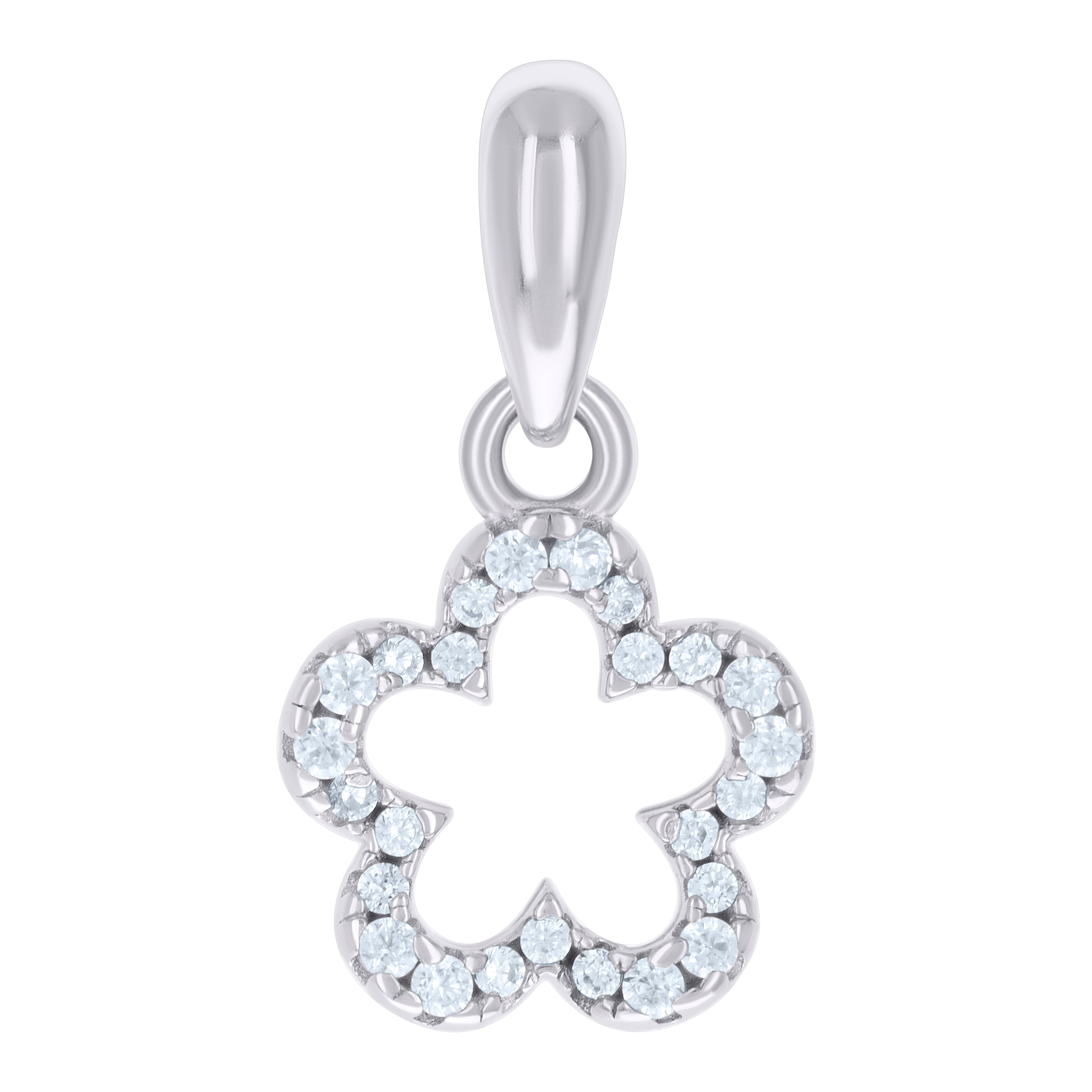 925 Sterling Silver Womens Cubic-Zirconia Star Fashion Charm Pendant 