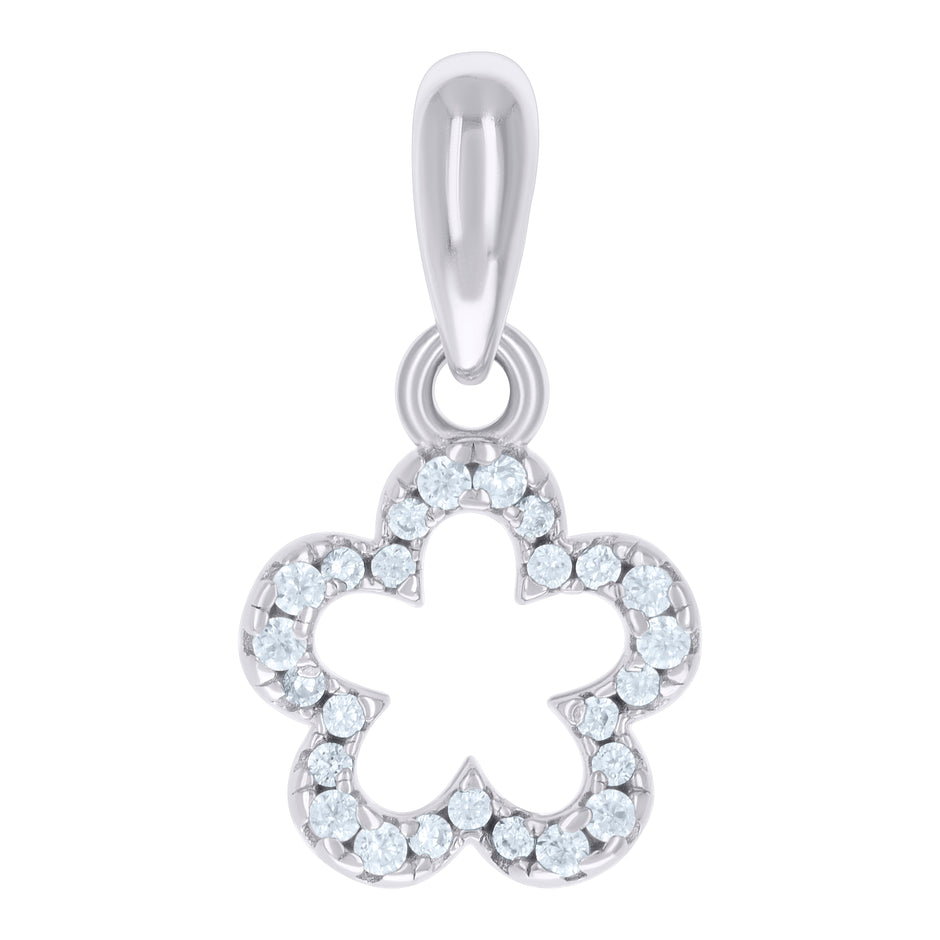 925 Sterling Silver Womens Cubic-Zirconia Star Fashion Charm Pendant 