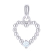 925 Sterling Silver Womens Cubic-Zirconia Heart Charm Pendant 