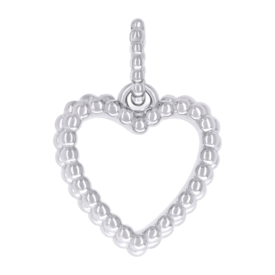 925 Sterling Silver Womens Double Heart Charm Pendant 