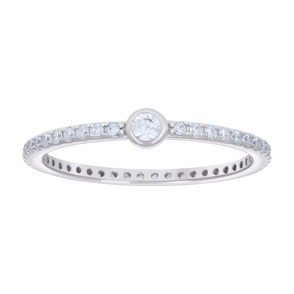 925 Sterling Silver Womens Cubic-Zirconia Engagement Ring Size 8 - SLV-133640