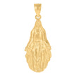 10kt Yellow Gold Diamond-Cut Womens Guadalupe Mary Religious Charm Pendant