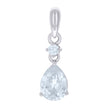 925 Sterling Silver Womens Pear Round Cubic-Zirconia Tear Drop Fashion Charm Pendant 