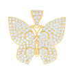 10kt Yellow Gold Womens Cubic-Zirconia Butterfly Fashion Charm Pendant