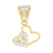10kt Yellow Gold Womens Cubic-Zirconia Double Heart Charm Pendant