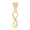 10kt Yellow Gold Womens Cubic-Zirconia Infinity Heart Charm Pendant