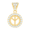 10kt Yellow Gold Womens Cubic-Zirconia Peace Symbol Charm Pendant 