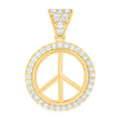 10kt Yellow Gold Womens Cubic-Zirconia Peace Symbol Charm Pendant 