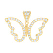 10kt Yellow Gold Womens Cubic-Zirconia Butterfly Fashion Charm Pendant