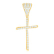 10kt Yellow Gold Womens Cubic-Zirconia Cross Religious Charm Pendant 