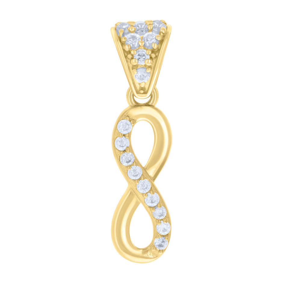 10kt Yellow Gold Womens Cubic-Zirconia Infinity Charm Pendant