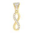 10kt Yellow Gold Womens Cubic-Zirconia Infinity Charm Pendant