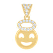 10kt Yellow Gold Womens Cubic-Zirconia Smile Fashion Charm Pendant 
