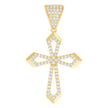 10kt Yellow Gold Mens Cubic-Zirconia Passion Cross Religious Charm Pendant