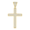 10kt Yellow Gold Mens Cubic-Zirconia Latin Cross Religious Charm Pendant