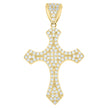 10kt Yellow Gold Mens Cubic-Zirconia Cross Religious Charm Pendant 