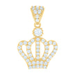 10kt Yellow Gold Womens Cubic-Zirconia Crown Fashion Charm Pendant