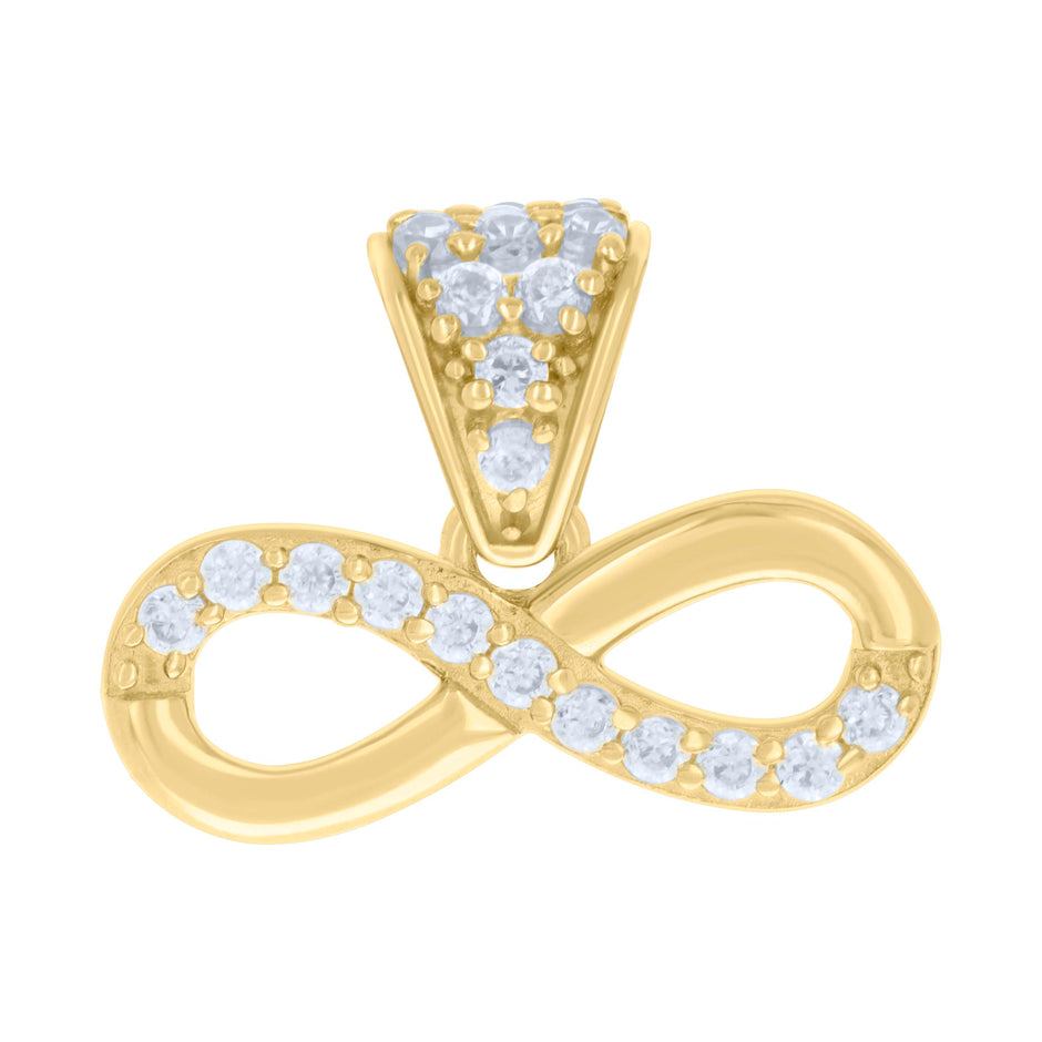 10kt Yellow Gold Womens Cubic-Zirconia Infinity Charm Pendant