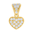 10kt Yellow Gold Womens Cubic-Zirconia Heart Charm Pendant