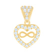 10kt Yellow Gold Womens Cubic-Zirconia Infinity Heart Charm Pendant