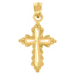 10kt Yellow Gold Mens Women Diamond-Cut Cross Religious Charm Pendant