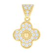 10kt Yellow Gold Womens Cubic-Zirconia Clover Good Luck Charm Pendant 