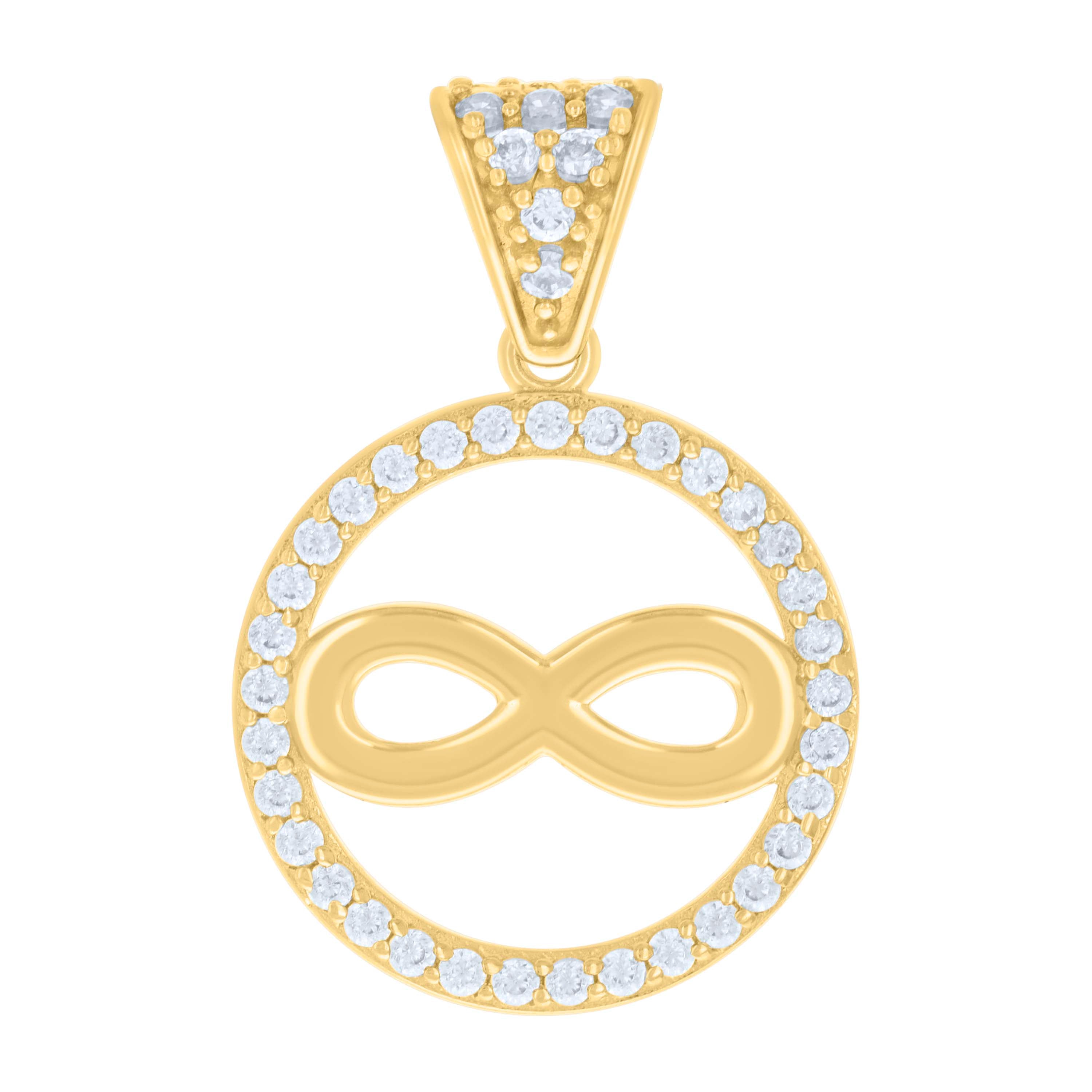 10kt Yellow Gold Womens Cubic-Zirconia Infinity Charm Pendant