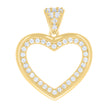 10kt Yellow Gold Womens Cubic-Zirconia Heart Charm Pendant