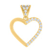 10kt Yellow Gold Womens Cubic-Zirconia Open Heart Charm Pendant