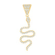 10kt Yellow Gold Womens Cubic-Zirconia Snake Reptiles Wildlife Charm Pendant