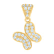 10kt Yellow Gold Womens Cubic-Zirconia Butterfly Fashion Charm Pendant
