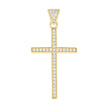 10kt Yellow Gold Mens Cubic-Zirconia Latin Cross Religious Charm Pendant