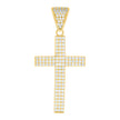 10kt Yellow Gold Mens Cubic-Zirconia Latin Cross Religious Charm Pendant