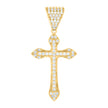10kt Yellow Gold Mens Cubic-Zirconia Cross Religious Charm Pendant