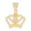 10kt Yellow Gold Womens Cubic-Zirconia Crown Fashion Charm Pendant