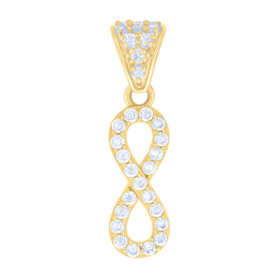 10kt Yellow Gold Womens Cubic-Zirconia Infinity Charm Pendant