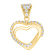 10kt Yellow Gold Womens Cubic-Zirconia Heart Charm Pendant