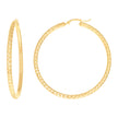 10kt Yellow Gold Womens Diamond-cut Round Tube Patterned Hoop Earrings 3mm-57 - SLV-133823