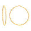 10kt Yellow Gold Womens Diamond-cut Round Tube Patterned Hoop Earrings 3mm-64 - SLV-133824