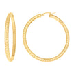 10kt Yellow Gold Womens Diamond-cut Round Tube Patterned Hoop Earrings 4mm-57 - SLV-133830