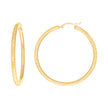 10Kt Yellow Gold Womens Round Tube Diamond-cut Patterned Fancy Hoop Earrings 3mm-50