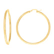 10Kt Yellow Gold Womens Round Tube Diamond-cut Patterned Fancy Hoop Earrings 3mm-57 - SLV-133842